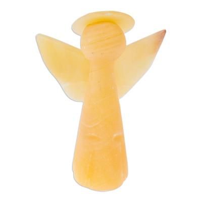 Warm Heaven,'Handcrafted Onyx Angel Statuette from Mexico'
