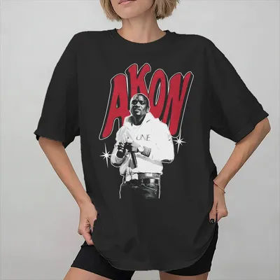T-shirt imprimé Akon et Neyo Tour pour unisexe, 100% coton, hauts à manches courtes