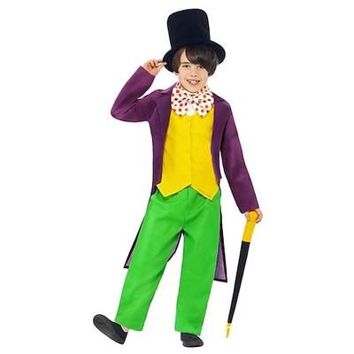 Personaggio classico delle fiabe Charlie Willy Wonka Costume Cosplay Costumi di Gruppo per Famiglie di Halloween Cosplay Halloween Bambini Ragazzi Halloween Carnevale Settimana del libro Sinfonia di