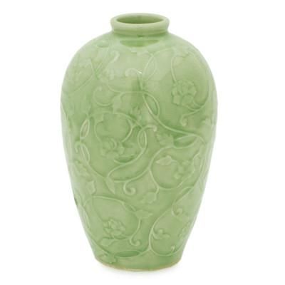 Wildflower,'Fair Trade Green Celadon Ceramic Vase'