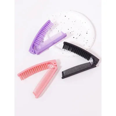 1/3pcs Travel Portable Fashionable Comb, Foldable Anti-Static Plastic Comb, Compact Pocket Comb, Special for Real Hair Wigs