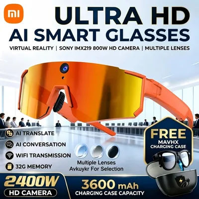 Xiaomi AI Smart Glasses ChatGPT 1080P Camera 8MP Anti-shake Cycling Video&Photo Sport Sunglasses DualMic 32GB Windproof Goggles