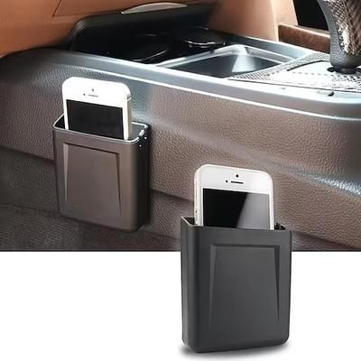 Confezione da 2 scatole organizer adesive per auto, tasca universale per portiera laterale e console centrale, supporto per cellulare per auto, organizer per piccoli oggetti come chiavi, carte,