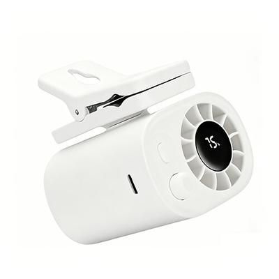 Ventilatore portatile senza fili da auto con clip per aletta parasole, alimentato a batteria ricaricabile, con 100 velocità, regolazione a 360°, display a LED, piccolo ventilatore personale per auto,