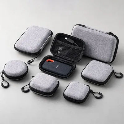 Mini sac de rangement EVA, 1 pièce, pochette de transport, étui pour écouteurs à fermeture éclair pour écouteurs Airpod/téléphone/câble de chargement, accessoires numériques