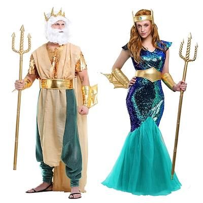 coppie re regina sirena abiti costumi di coppia uomo donna film cosplay cosplay antico egitto braccialetto verdeamp;bangle top vestito carnevale mascherata san valentino / pantaloni / pantaloni