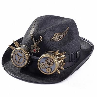 Vittoriano Medievale Rinascimento Cappello Da neve Avventuriero Pirata della dirigibile Ingegnere Costume Unisex Fantasia Stile Steampunk Halloween Carnevale Mascherata Festa Sera Fiera