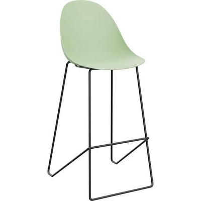 Tabouret Haut Void Pied Noir Assise Verte - Meet By Paperflow