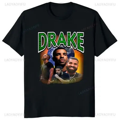T-shirt imprimé haut rappeur Drake T-shirt graphique Vintage hommes et femmes Hip Hop Streetwear haut ample T-shirt à manches courtes
