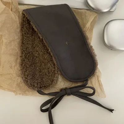 Cache-oreilles portables en laine d'agneau/cuir de chamois, protection contre le froid, chauffe-oreilles chauds pour l'hiver, couvre-oreilles doux