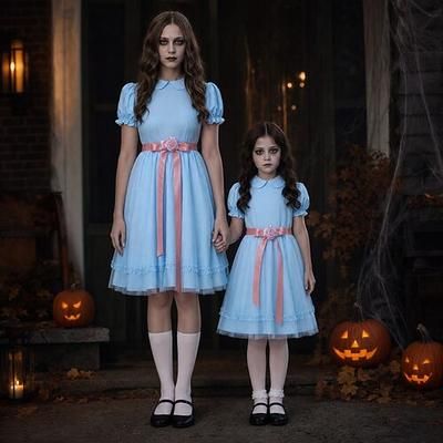 Vestito Costumi di Gruppo per Famiglie di Halloween Fantasma Gemelli Cosplay Orrore Madre e figlia Bambini Adulti Per donna Halloween Carnevale Feste Costumi di Halloween facili Vestirsi