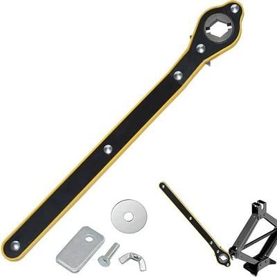 Set di cric portatile per auto per impieghi gravosi con chiave a cricchetto, cric a forbice girevole a 360° con maniglia lunga, strumento di sollevamento universale per auto, SUV, furgoni e camion.