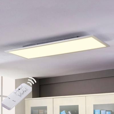 Pannello LED Lindby Livel, CCT, 120 cm x 30 cm, telecomando Livel Lindby, dimmerabile, Alluminio / Grigio / Zincato, Cucina, Plastica, Moderno, Pannello LED
