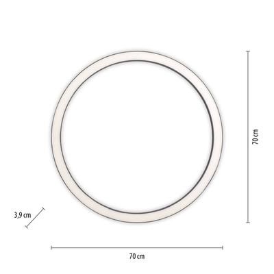 PURE Plafoniera a LED Lines Round, dimmerabile, Nero, Soggiorno / Sala da pranzo, Alluminio, Moderno, Plafoniera LED