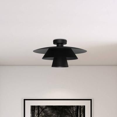 Plafoniera soffitto Plato Luminex, dimmerabile, Nero, Soggiorno / Sala da pranzo, Metallo, Moderno, Plafoniera