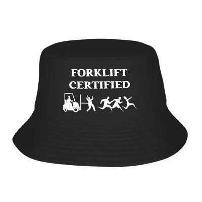 Chapeau Bob Rétro Vintage Drôle et Original pour Hommes et Femmes, Certifié Chariot Élévateur, Chapeau de Pêcheur Personnalisé, Casquette d'Été, Chapeau de Soleil Design