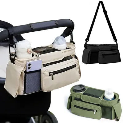 Baby Stroller Storage Large Capacity Travel Hanging Bag Mummy Bag Phone Bottle Holder Pram Diaper Bags Baby Stroller Accessories