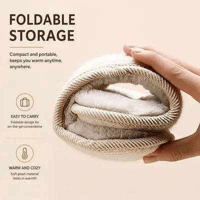 Cache-oreilles d'hiver chauds et tendance, pliables en fausse fourrure, chauffe-oreilles portables épaissis pour l'extérieur