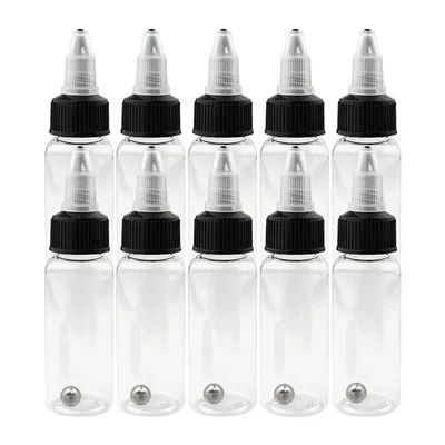 5-10Pcs 30/50/60/120/250ml Recyclable Clear Tattoo Airbrush Bottle Ink Pigment Bottles Empty Container for Body Tattoo Ink Color