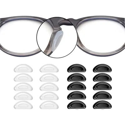 20Pcs Adhesive Nose Pad, Eyeglass Nose Pads Stick On Silicone Anti-Slip for Sunglasses Thin Nose Pads Eyeglasses