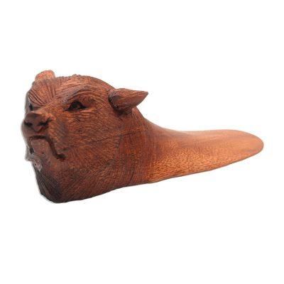 Wolf Head,'Artisan Crafted Wood Wolf Head Doorstop'