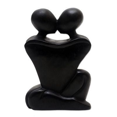 Embracing Couple,'Hand Crafted Suar Wood Sculpture'