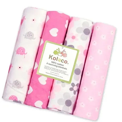 vvocci 4pcs Baby Blanket 100% Cotton pack Receiving Newborn 76x76cm Baby Bedsheet Supersoft Blanket Swaddle