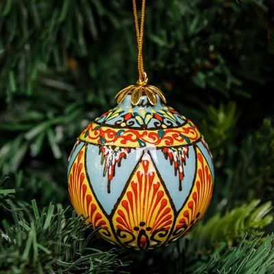 Cathedral Sphere,'Hand-Painted Traditional Spherical Ceramic Ornament'