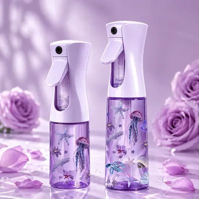 Lavender Ocean Continuous Mist Spray Bottle 200/300ML Refillable Fine Mist Water Sprayer for Hair Face Plants Home