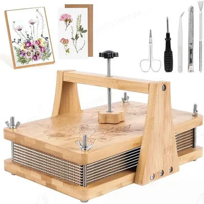 Handmade Wooden Flower Press Kit Detachable Design Dry Plant Specimen Presser DIY Handcraft Accessory