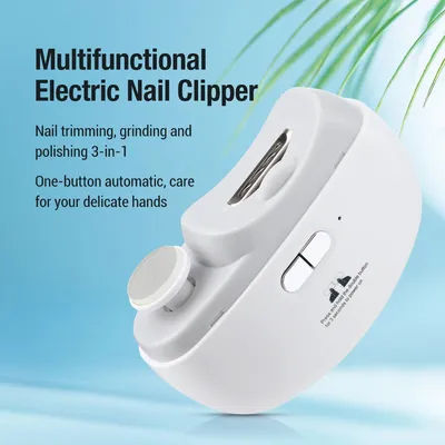 Electric Nail Clipper 2-in-1 Manicure Polishing Machine for Adult And Baby Fingernails - Automatic Trimmer And Cutter Grinder