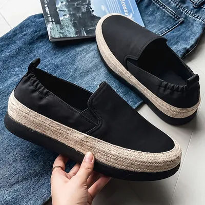 Espadrilles de haute qualité pour hommes, chaussures plates en toile, mocassins décontractés en chanvre, chaussures de conduite, nouveauté 2024