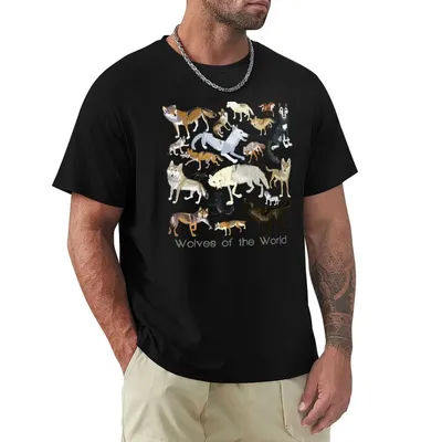 T-shirt "Les loups du monde" (motif vert) - T-shirt léger pour l'entraînement en salle de sport
