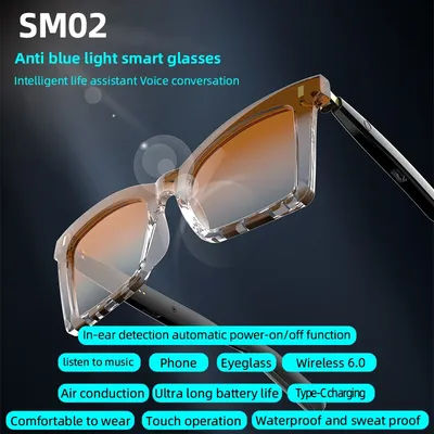 Nouvelles lunettes de soleil de cyclisme intelligentes SM02 avec Bluetooth, design élégant, son d'appel de haute qualité et lunettes de sport