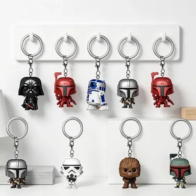 New Keychain Obi-wan Kenobi The Child Baby Yoda with Cup Boba Fett the Mandalo Pocket PVC Figure Toys Keyring