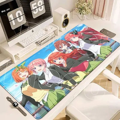 Tapis de Souris Gaming HD Print Anime The Quintessential Quintuplets, Antidérapant en Caoutchouc, Tapis de Bureau, Accessoires de Bureau, Tapis de Clavier