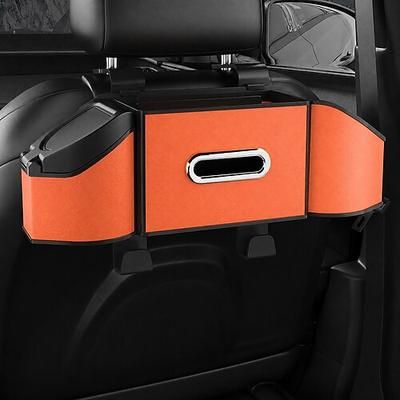Organizer e contenitore portaoggetti per auto, contenitore multifunzionale per schienale del sedile auto con porta fazzoletti e 2 portabicchieri. ganci per borse, organizer per sedile posteriore auto