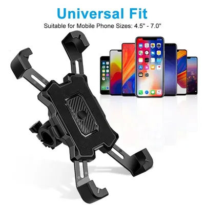 Universal 360‑Degree Rotatable Bike Phone Holder, Shockproof Mobile Phone Stand, Motorcycle Bicycle GPS Navigation Bracket Clip