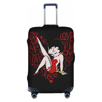Housse de valise élastique personnalisée B-Bettys Cartoon Boop, housse de bagage de voyage classique d'anime pour valises de 18 à 32 pouces