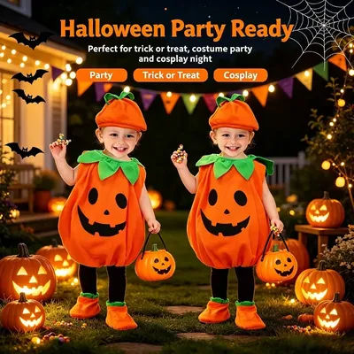 Indoor and Outdoor Cotton Warm COSPLAY Cute Pumpkin Costume Halloween Costume Children's Performance Costume Baby Cute Outfit