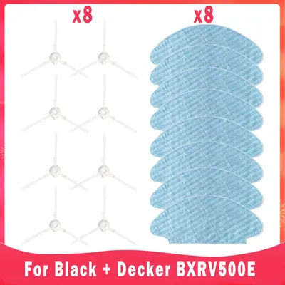 Compatible For Black + Decker BXRV500E Robot Vacuums Spin Edge Side Brush Mop Cloths Rag Spare Part Replacement Accessory