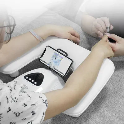 Arm Rest Pillow With Phone Holder U-shaped Height Adjustable Nail Art Hand Pillow PU Leather Detachable Stand Manicure Pillow