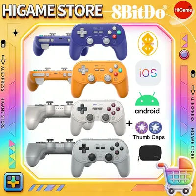 8BitDo Orange Bluetooth Controller with Charging Dock 2.4G Adapter for Switch/PC Android/SteamOS/for Apple iOS Gamepad