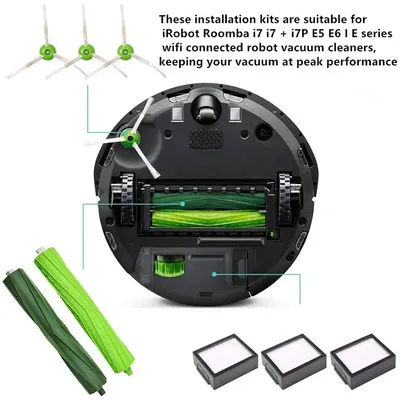 Washable Roller Side Brushes HEPA Filters For iRobot Roomba I7 I7+ Plus Romba E5 E6 Robot Vacuum Cleaner Parts Accessories
