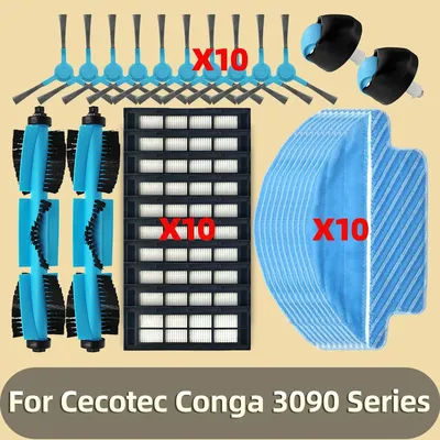 Accessories Compatible With Cecotec Conga 3090 Robot Vacuum Spare Parts Universal Wheel Main Side Brush Hepa Filter Mop Cloth