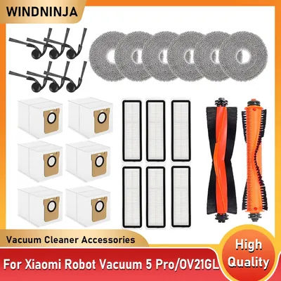 For Xiaomi Robot Vacuum 5 Pro OV21GL Vacuum Replacement Accessories Hepa Filter Mop Cloth Side Brush Main Brush Dust Bag Parts