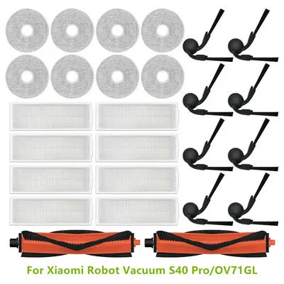 For Xiaomi Robot Vacuum S40 Pro/OV71GL HEPA Filters Main Brush Mop Cloth Side Brush For Xiaomi Robot Vacuum S40 Pro/OV71GL