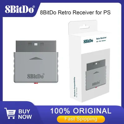 8Bitdo Bluetooth Retro Receiver Adapter for PS1 PS2 and Windows, Compatible with Xbox Series Switch Pro and PS5 PS4 Controller