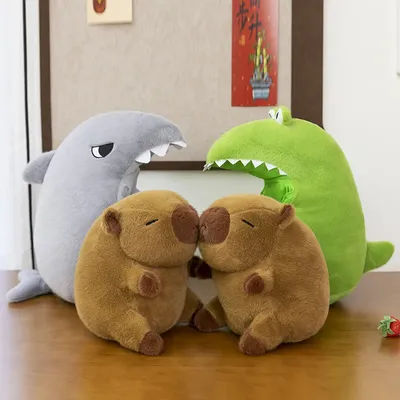 New Crocodile Capibala Plush Toy Simulation Capybara Anime Fluffty Toy Cute Animals Stuffed Pillow Doll Kids Birthday Gifts Toy