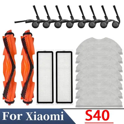 Replacement Parts for Xiaomi S40 / OV81 Robot Vacuum Cleaner: Main Brush, Mop, Filter Screen, Dust Collection Bag Replacement